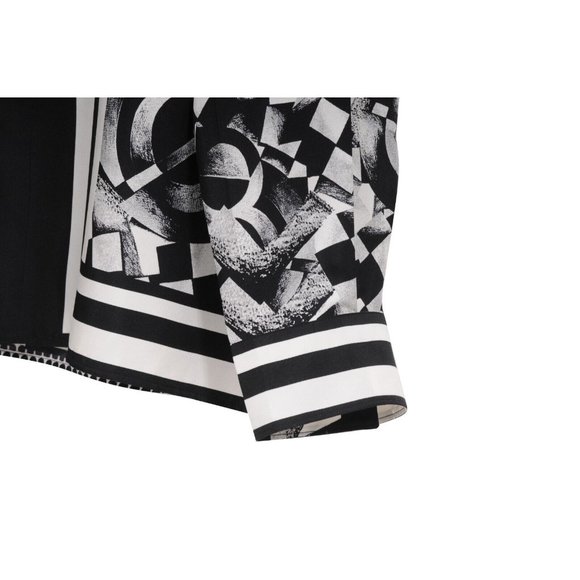 Verscae Mens Button Down Size Shirt 40 15 3/4 Black White Silk Medusa Print - Picture 4 of 11